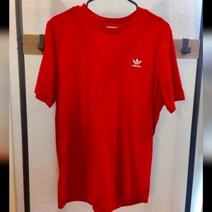 Adidas Red T-shirt With Small White Logo